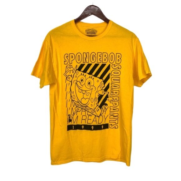 SpongeBob SquarePants 1999 Graphic Short Sleeve Crewneck Tee Yellow & Black - Picture 1 of 13